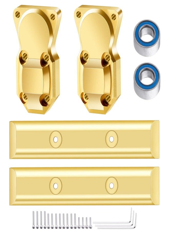 AllinRC SCX24 Brass Boulder Bars Diff Covers Front Rear with 2 Ball Bearings for Axial SCX24 1/24 RC Crawler Car Upgrades Set (Gold) - Image 1